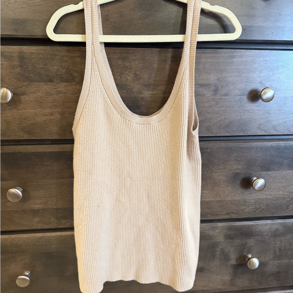 Abercrombie & Fitch Beige Ribbed Tank Top